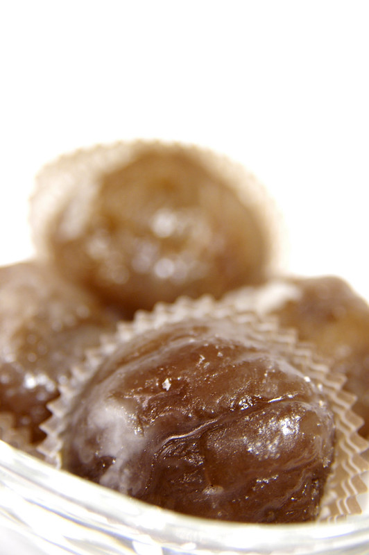 gros plan sur un marron glacé